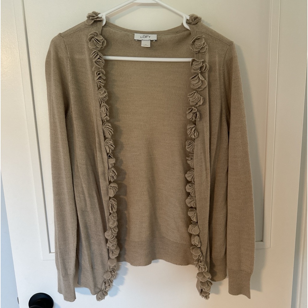 Ann Taylor Beige Cardigan Sweater